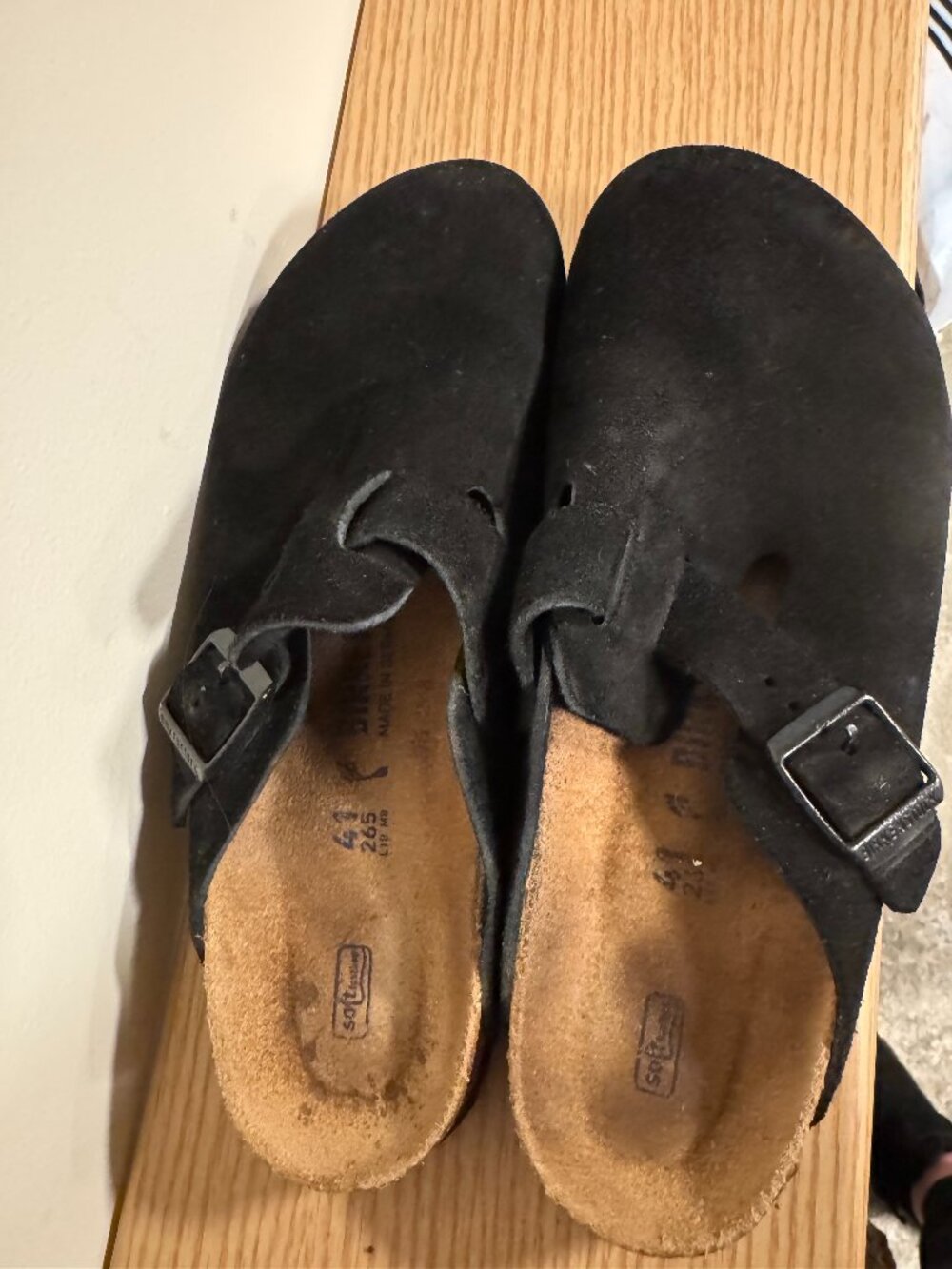 Birkenstock Boston Suede Clogs Black Size 41 (US 10) – Made in Germany